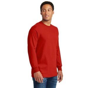 NWOT Fruit of the Loom Mens Red Crewneck Long Sleeve T-Shirt 2XL